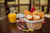 The basket of fresh bread and viennoiseries